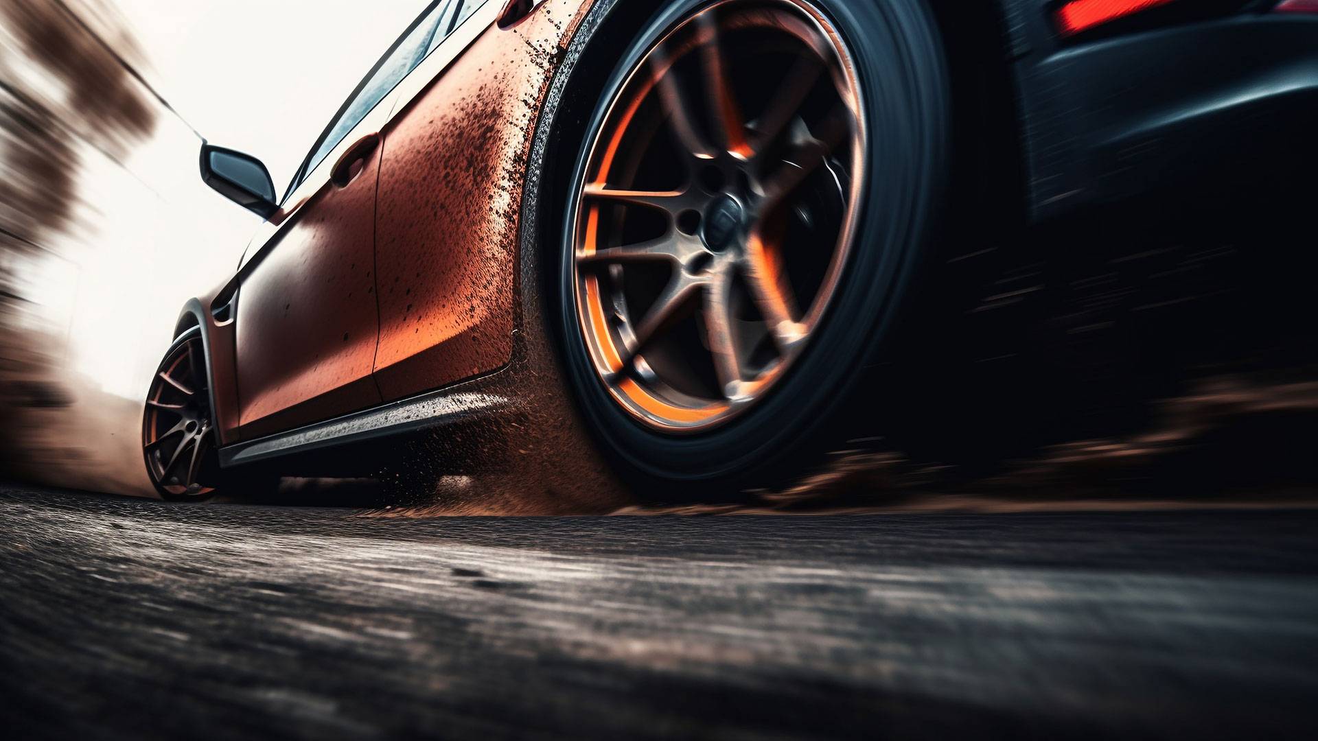 Tyres on sports car